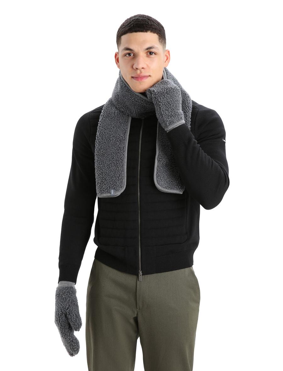 Gritstone Heather Men's Icebreaker Unisex RealFleece™ Merino High Pile Scarves | USA 1064KORI